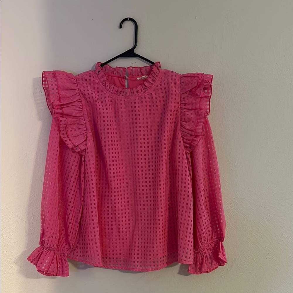 Pink Ruffled Women's Top